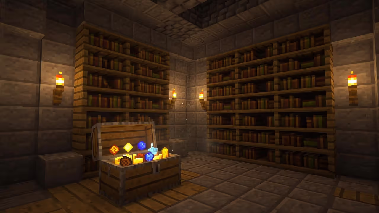 Сундук с алмазами в крепости Minecraft