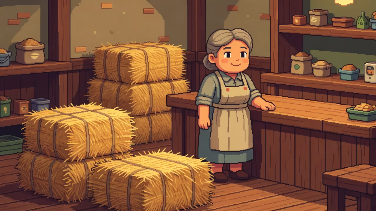 Интерьер магазина животных Марни в Stardew Valley