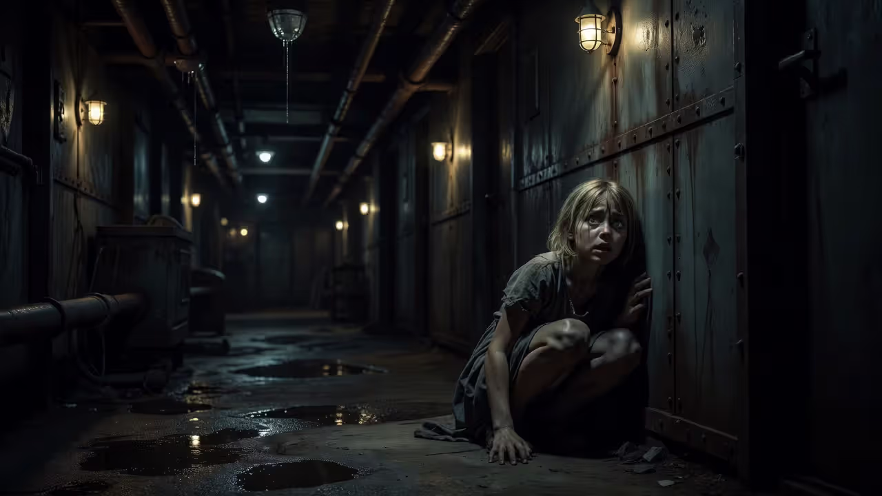Шерри Биркин прячется в коридорах Raccoon City