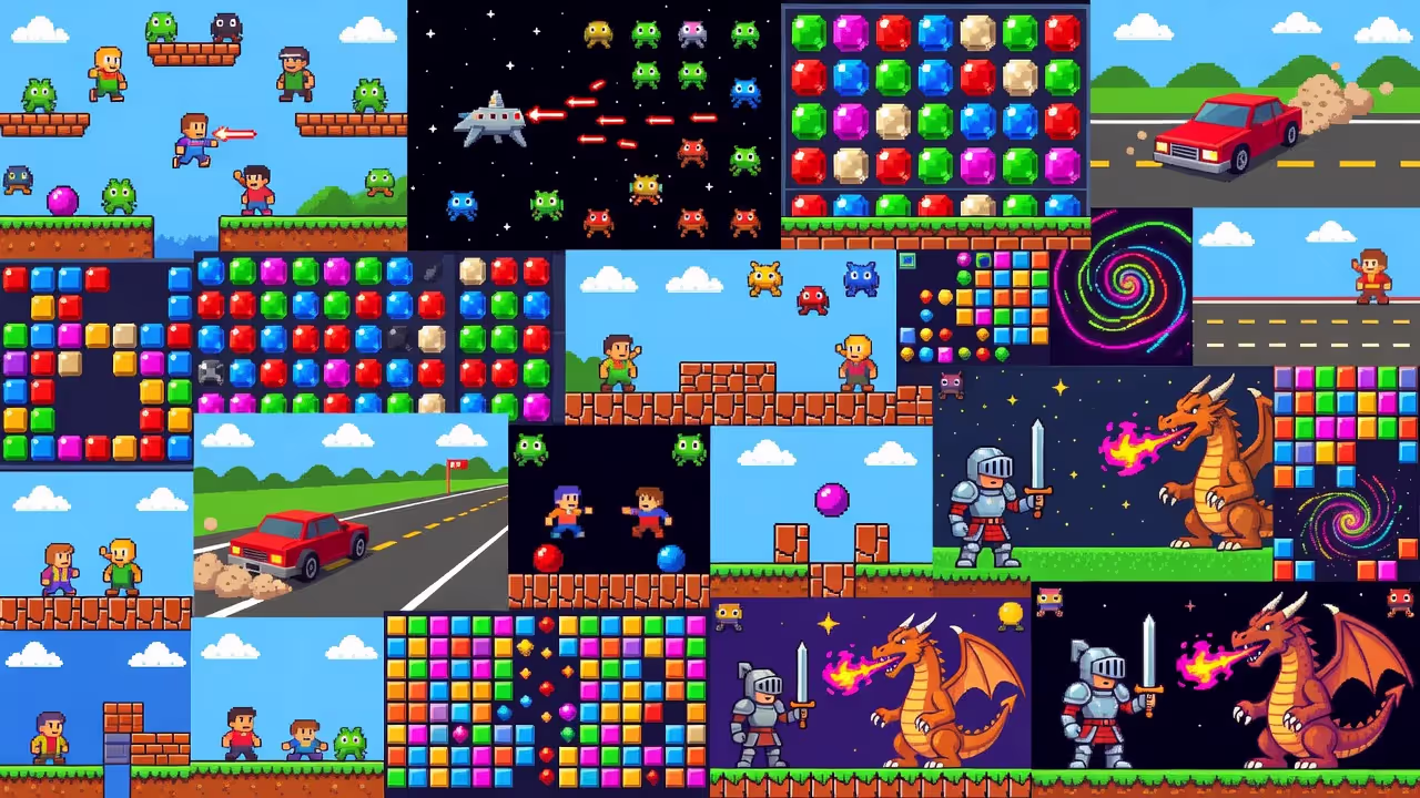 Коллаж популярных флеш игр нулевых годов